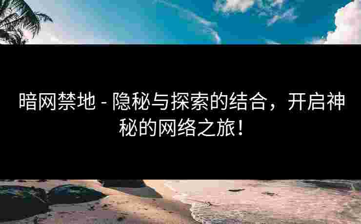 暗网禁地 - 隐秘与探索的结合，开启神秘的网络之旅！