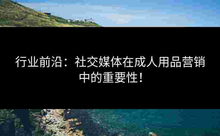 行业前沿:社交媒体在成人用品营销中的重要性!