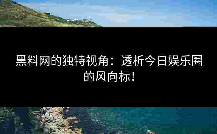 黑料网的独特视角：透析今日娱乐圈的风向标！